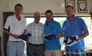 Winners of the Team prize were Lee Derby, Paul Stafford, Chris Metcalf and Gareth Morrison (not in photo) with Club President Billy Boyd